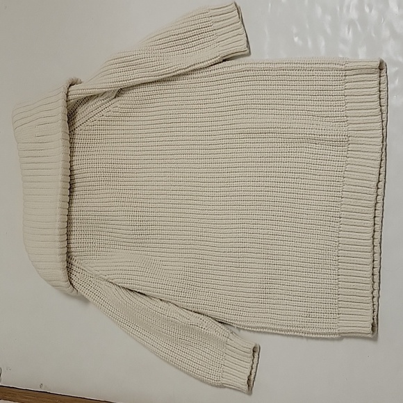 NWT Lands End women's 3/4 sleeve oversized cowl neck sweater sz medium cream - Picture 4 of 5